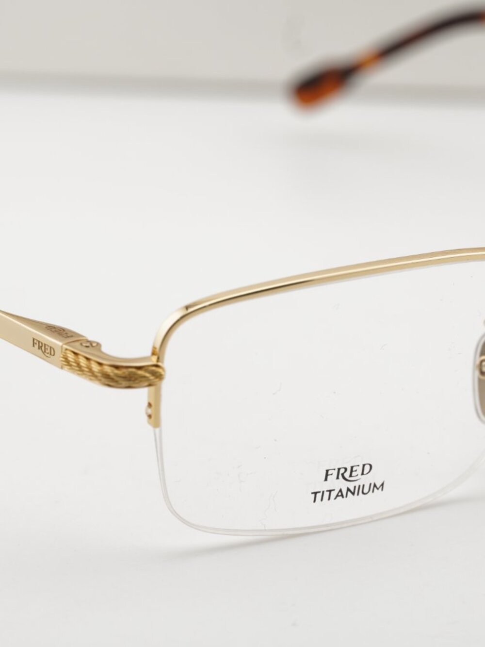 Fred FG50024F 032 Unisex Rectangle 56mm Eyeglasses - Gold - Picture 9 of 10